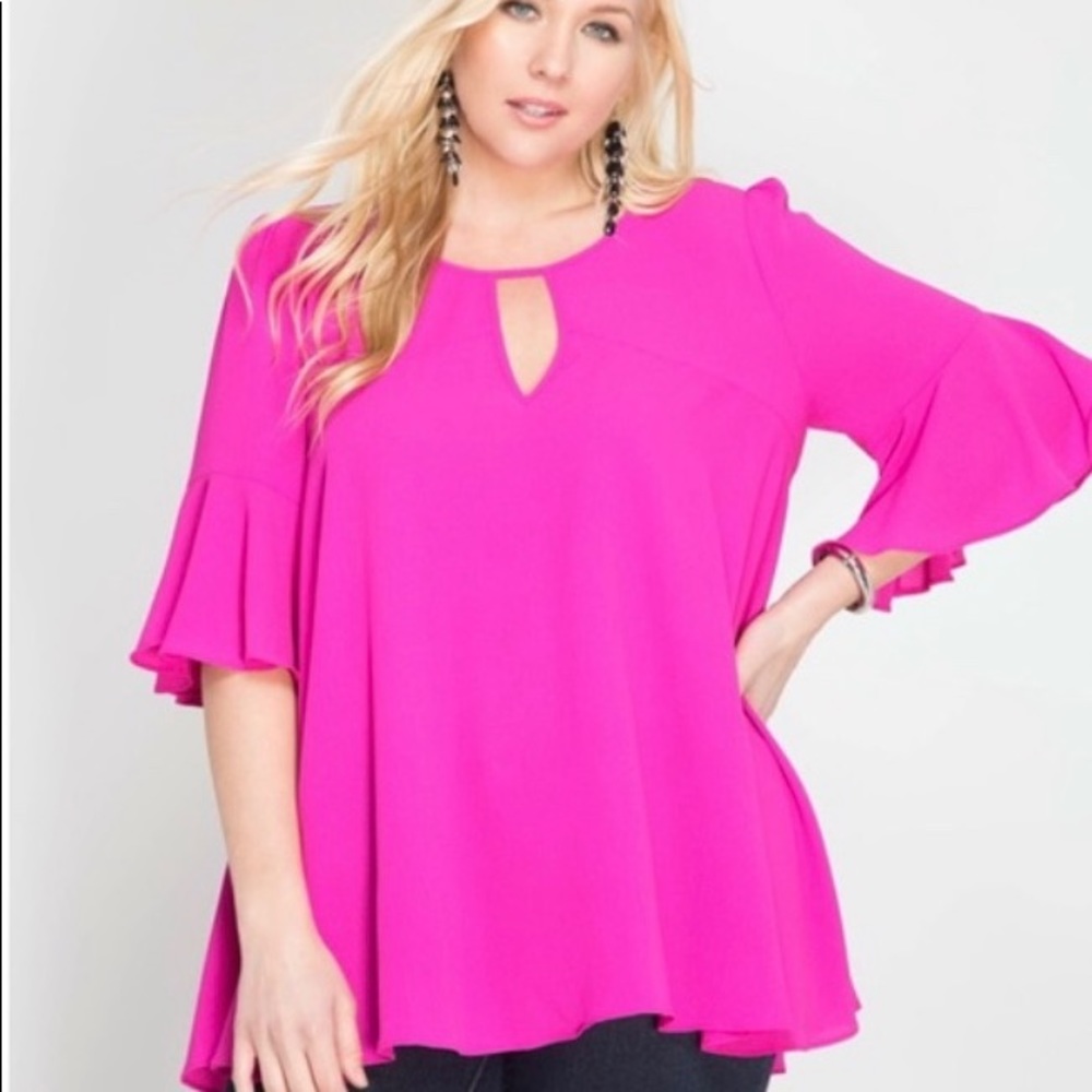 NWOT She and Sky Plus Size Pink Top 1X